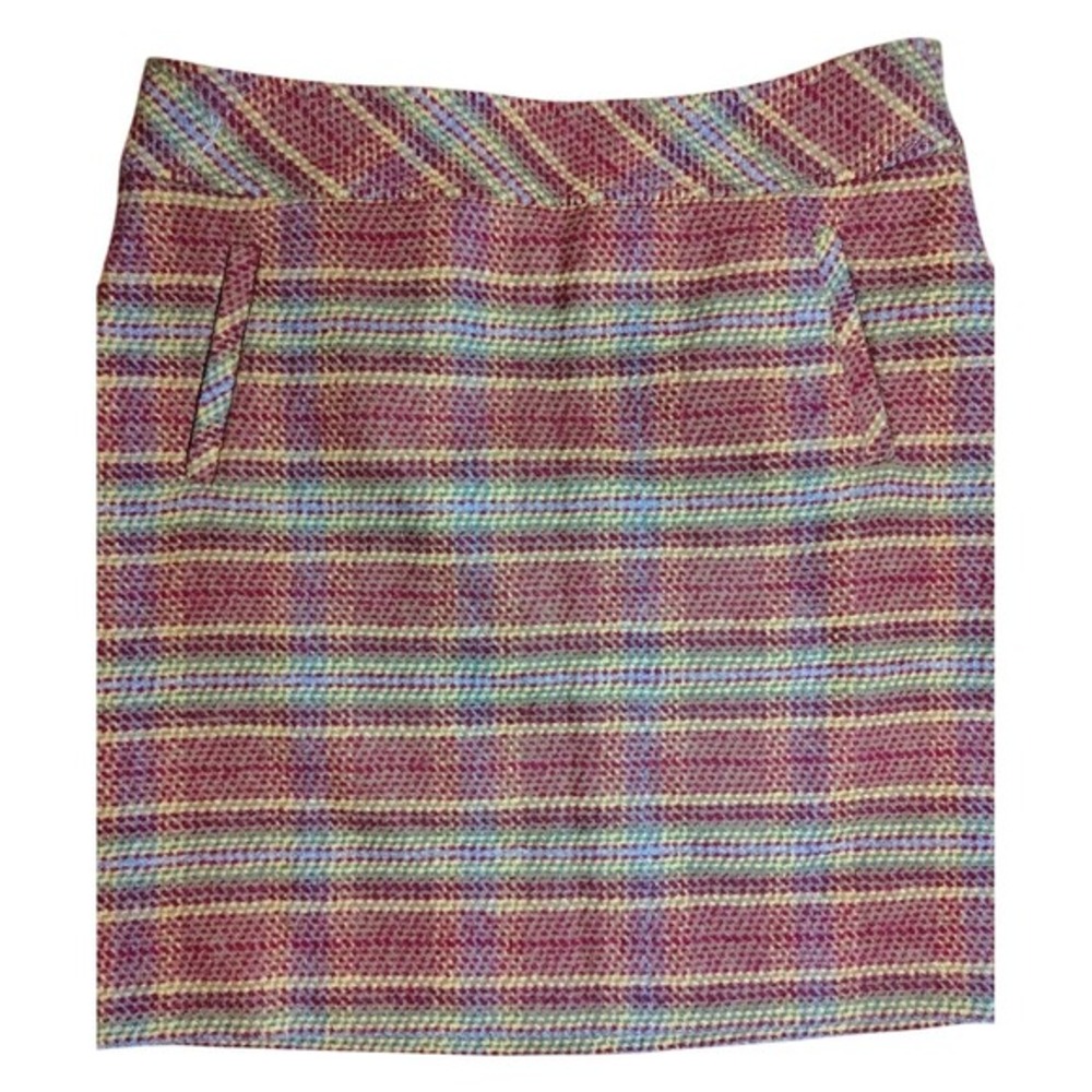 Talbots Womens SZ 8P Plaid Wool Blend Mini Skirt Multicolor Dark Academia Preppy